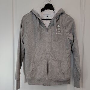 Disney Zip Up Sherpa Lined Hoody, Grey, XS Womens. NWOT